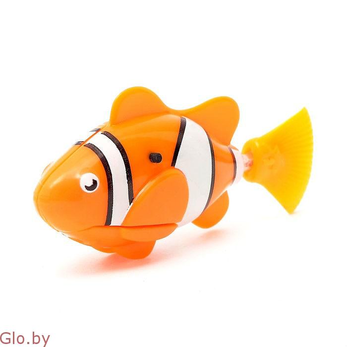 Аквариумная рыбка \"Клоун\", плавает в воде, работает от батареек!