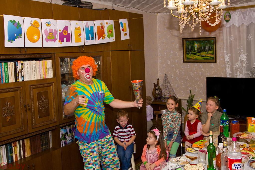 весёлый клоун Бублик на день рождения,детский праздник,торжество