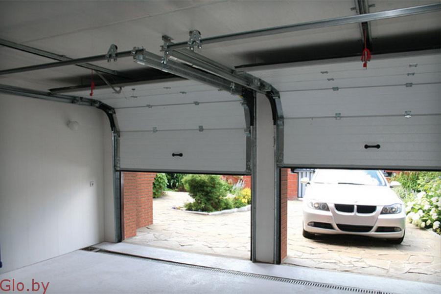 Панельные ворота с механическим управлением подъема для гаража