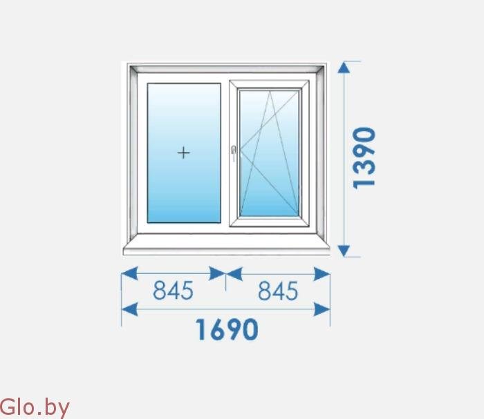 Купить окна в минске недорого. Окно 2510 на 1690.
