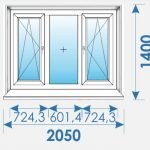 Окно Пвх 2050х1400 недорого профиль Brugmann